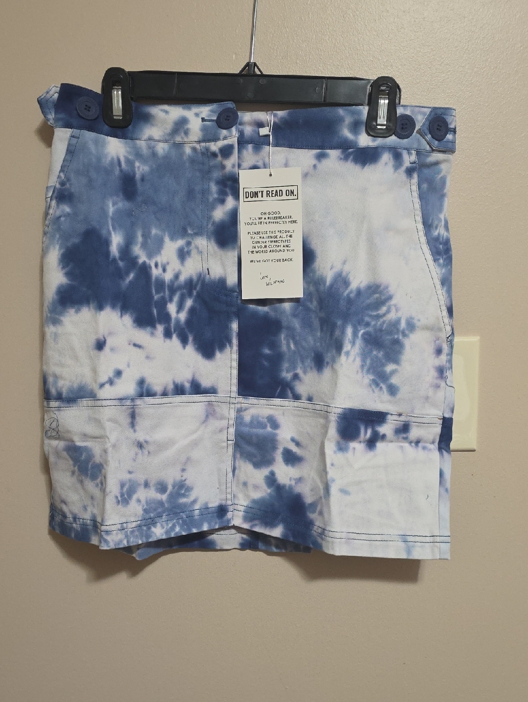 Wildfang Blue And White Tie-Dye Midi Skirt